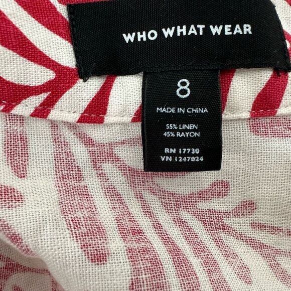 Who What Wear Linen Blend Leaf Print Skirt size 8 - Picture 8 of 8